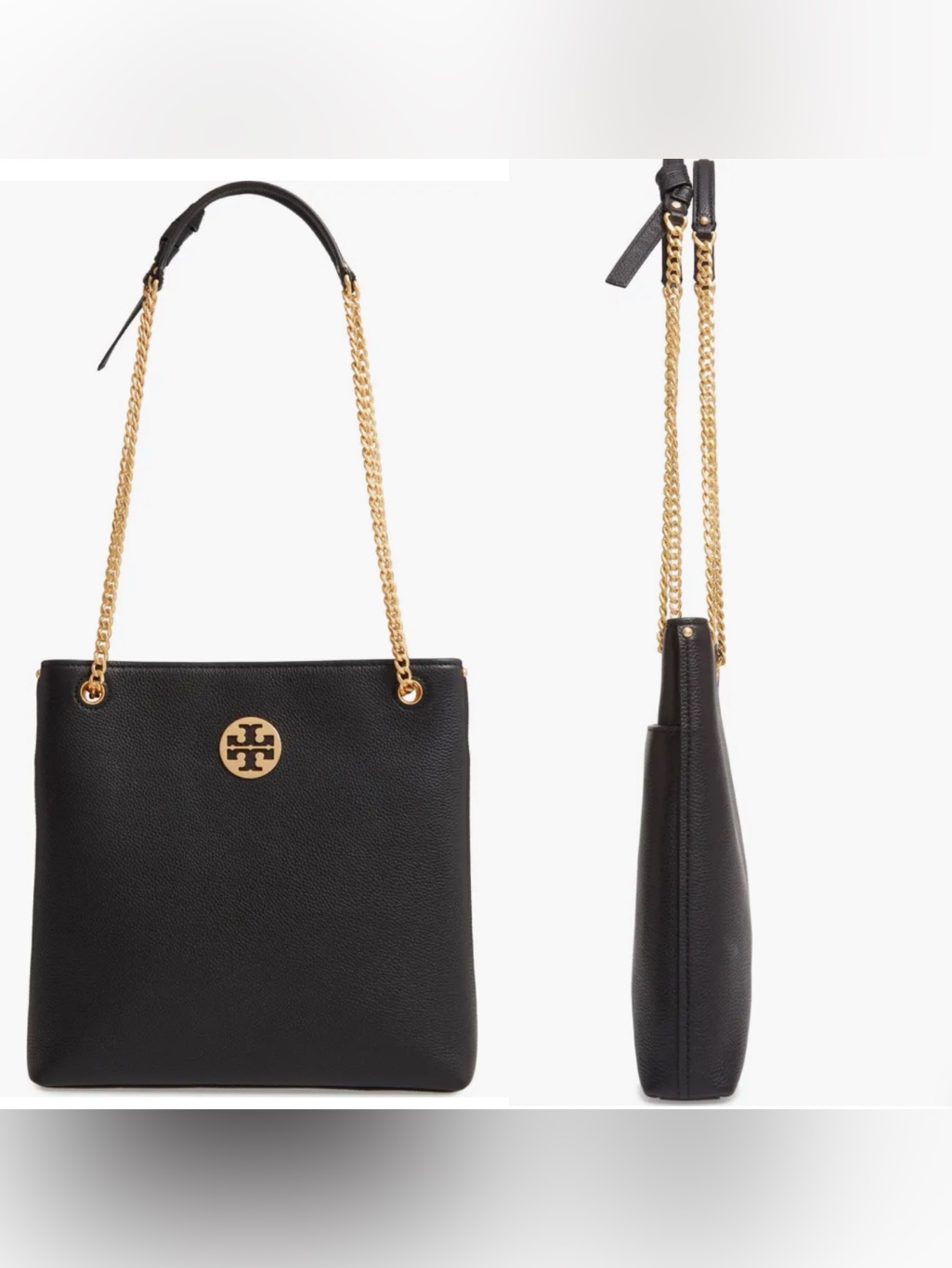 Tory Burch Black Pebble Leather Everly Convertible Swingpack Bag